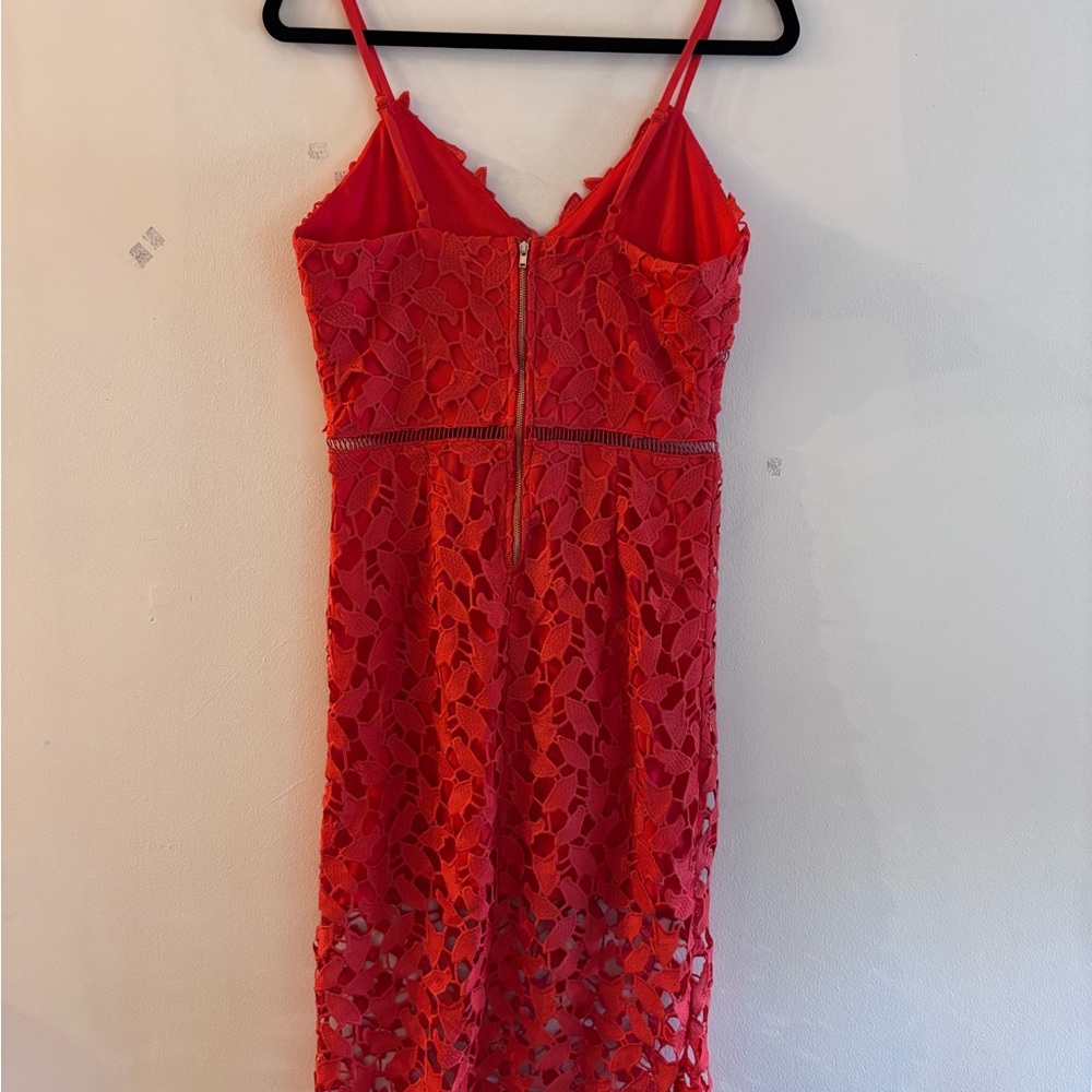 Necessary Objects Red Lace Spaghetti-Strap Mini D… - image 2